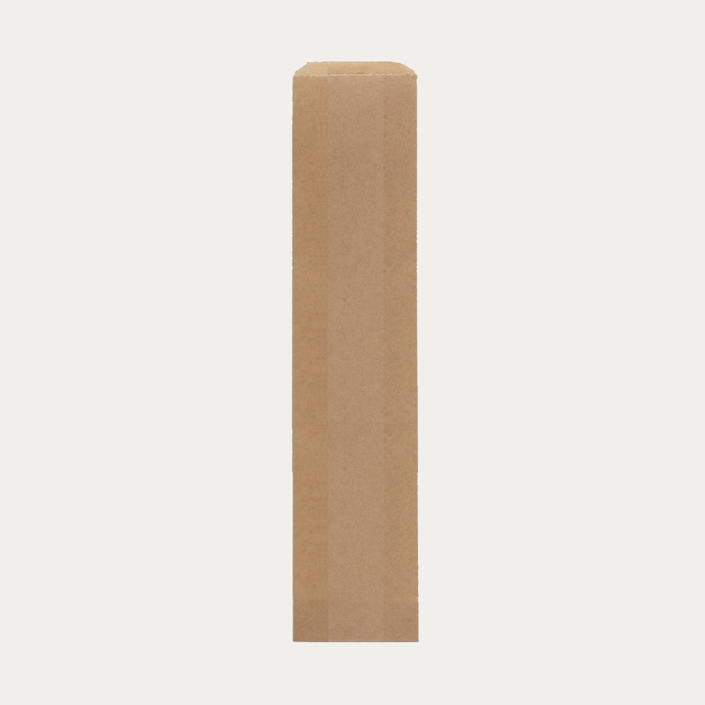 Long brown kraft breadstick bag