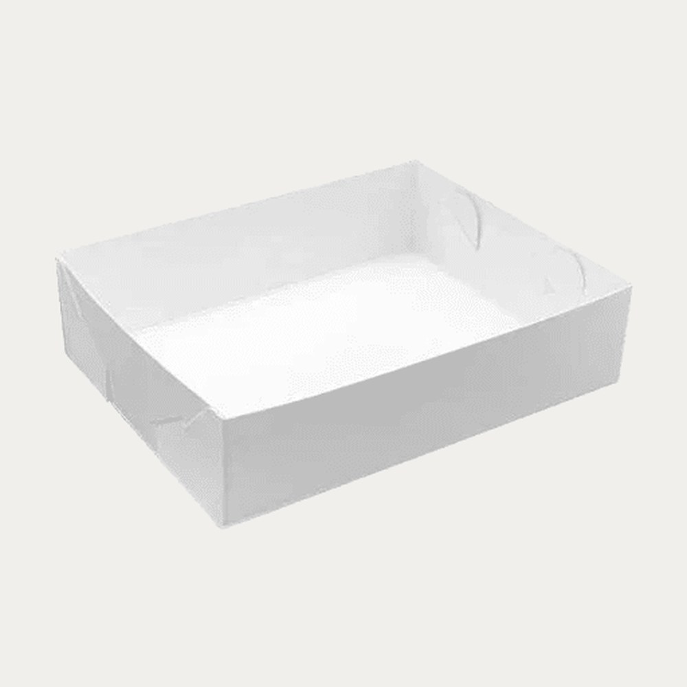 White 250gsm paper cake tray