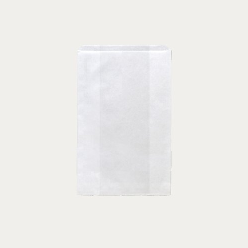 White paper chemist bag with a side gusset