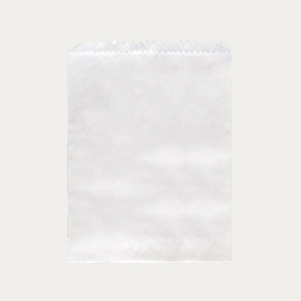 White greaseproof-lined paper bag